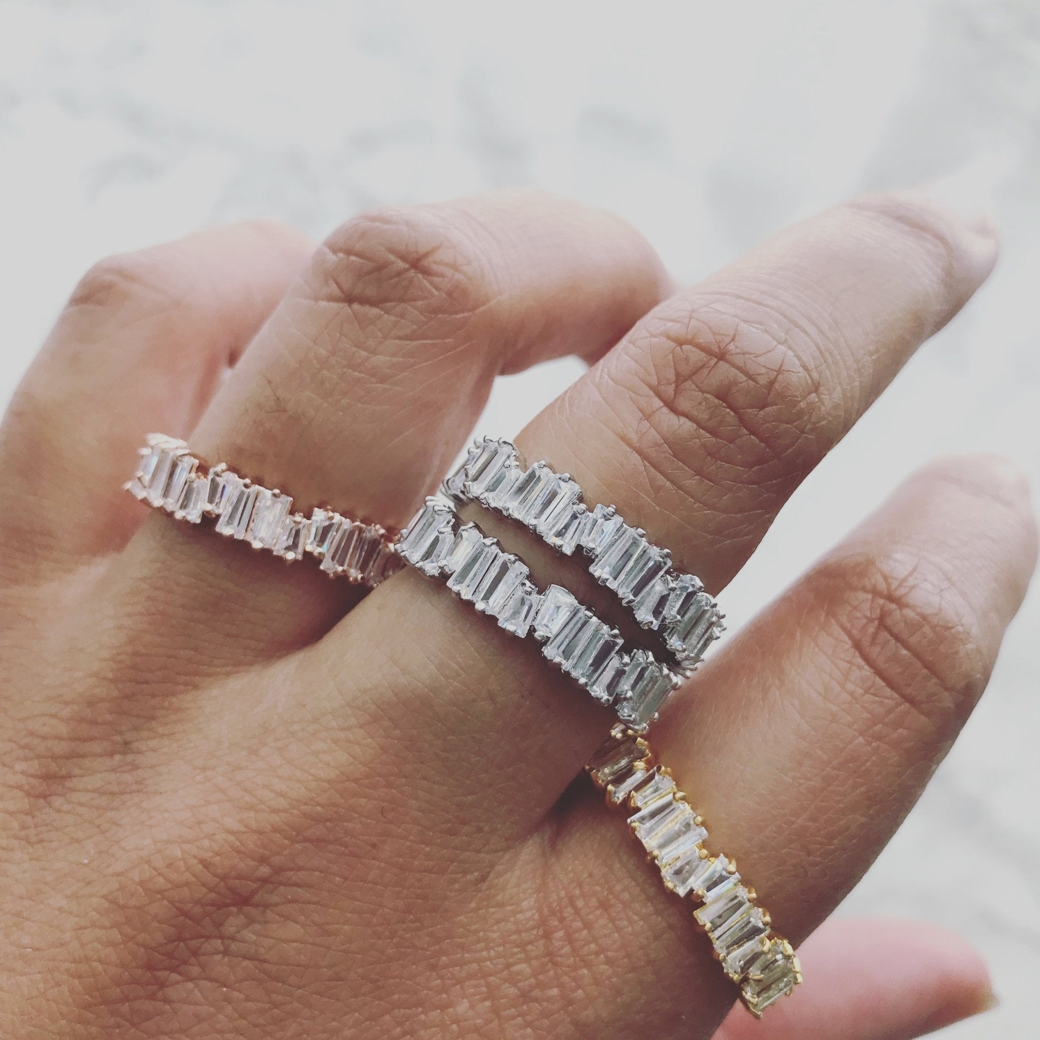 BAGUETTE ETERNITY BANDS [SET] - KING ME Custom Jewelry by PG