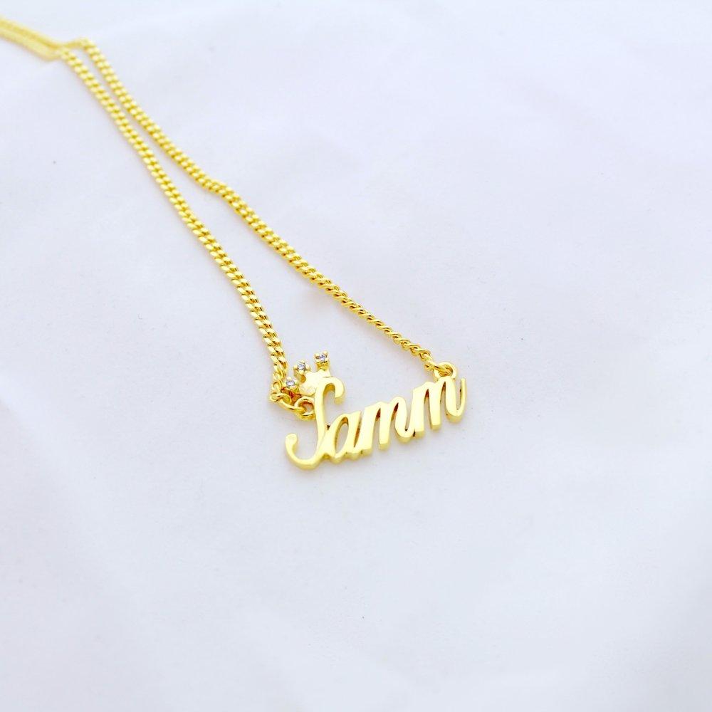 NAMEPLATE NECKLACE - KING ME Custom Jewelry by PG